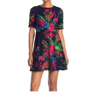VINCE CAMUTO Floral Print Lined Shift Dress sz 14